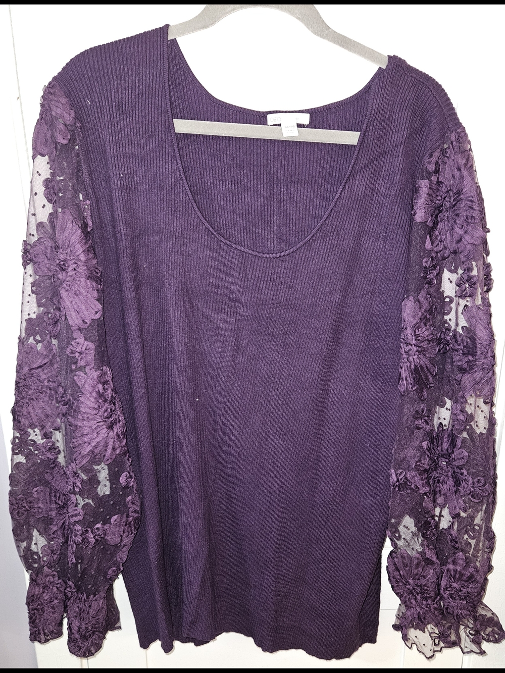 Cato Ribbed Knit Top in Deep Plum